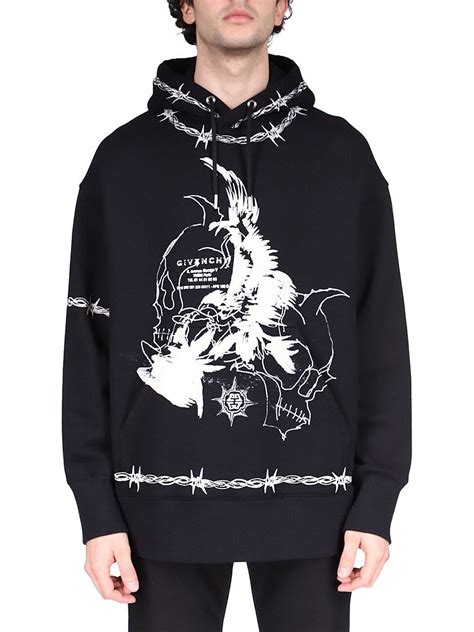 Givenchy Barbed Eagle Oversized Fit Hoodie 'Black' 